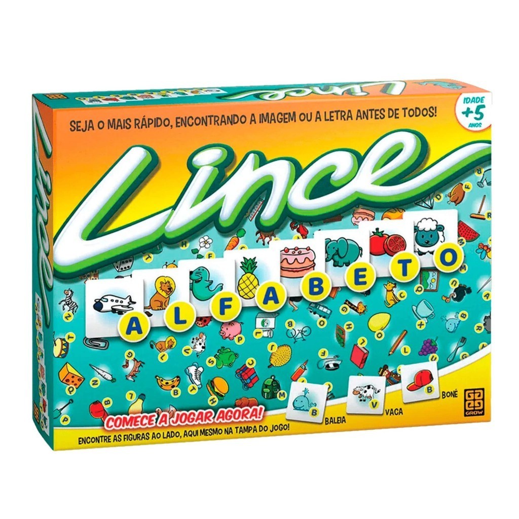 Brinquedo Jogo de Tabuleiro Lince Alfabeto Grow 03448