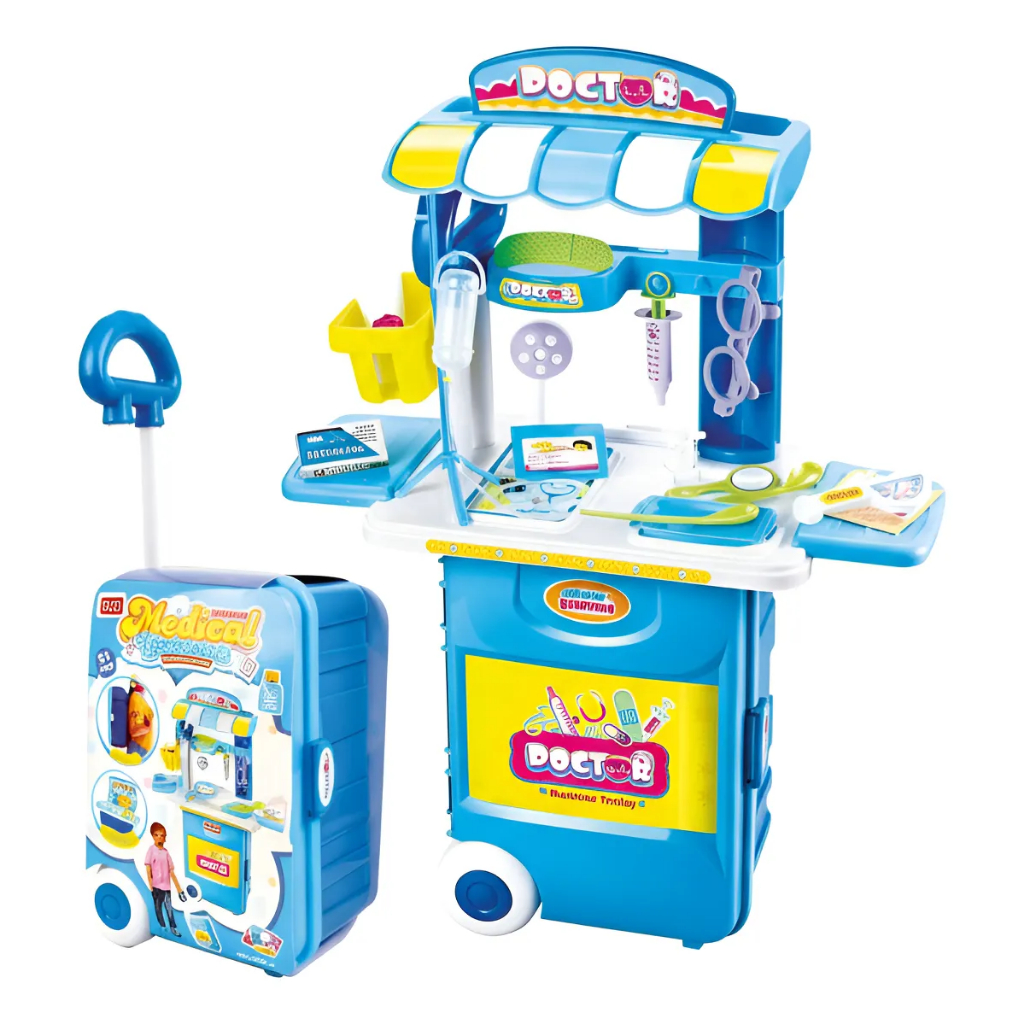 Brinquedo Kit Maleta Médica 31 Peças Com Rodas Toys Import
