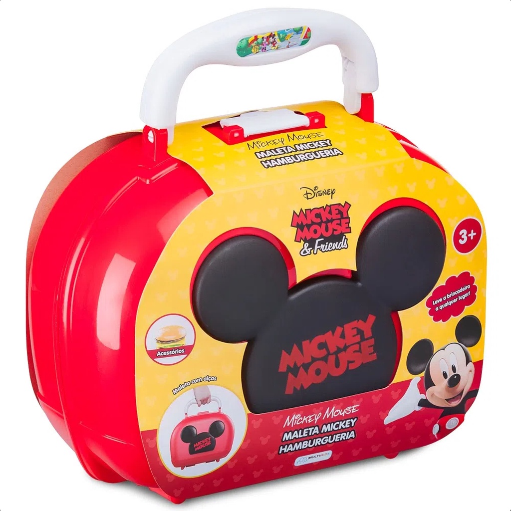Brinquedo Maleta Mickey Hamburgueria 7 Acessórios +3 Anos
