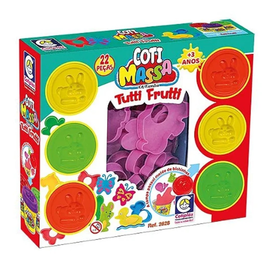 Brinquedo Massinha Modelar Coti Massa Cheiro Tutti Frutti Kit Família