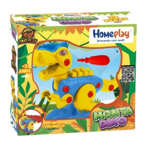 Brinquedo Monta Dino T-rex 28 Peças Dino Play Homeplay