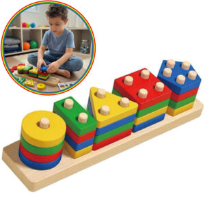 Brinquedo Pedagogico Formas Blocos Geométricas Coloridos Encaixe