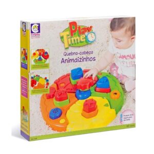 Brinquedo Play Time Quebra Cabeça Didático 19 Peças Coloridas em