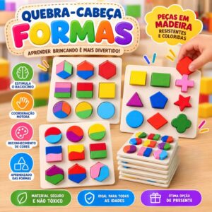 Brinquedos Educativos Montessori Crianças 3un Quebra-Cabeças Frações