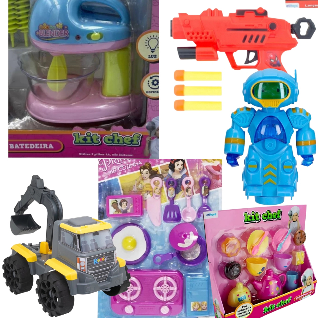 Brinquedos Infantil Presente Criança Caminhão Robô Batedeira Kit — Eletroportáteis