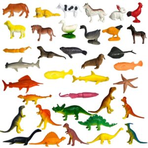 Brinquedos Miniaturas Dinossauro Animais Marinhos Fazenda Faz de