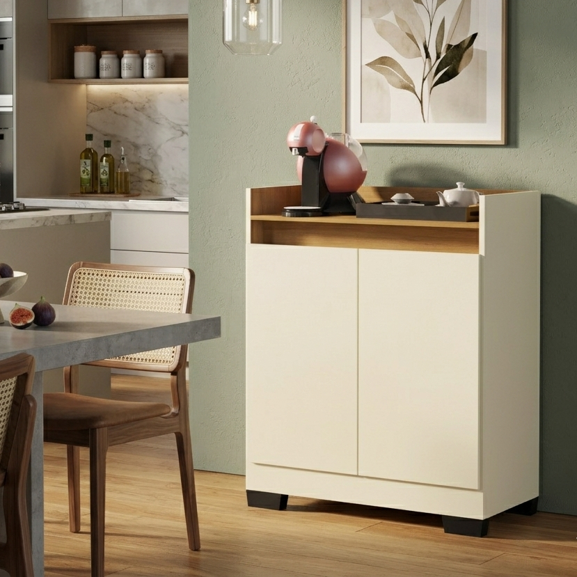 Buffet Aparador Real 2 Portas Mdp 12mm Prateleiras Internas Cantinho