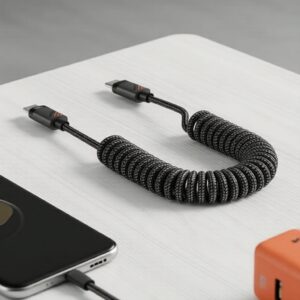 Cabo automotivo Essager 100W PD, cabo Tipo‐C para Tipo‐C com mola