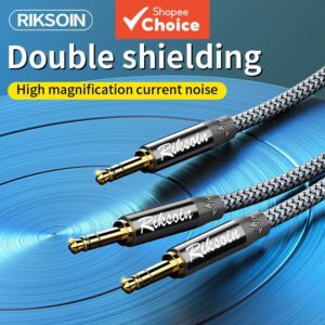 Cabo auxiliar Riksoin 3,5 mm, divisor Y de áudio 3,5 mm para 3,5 mm