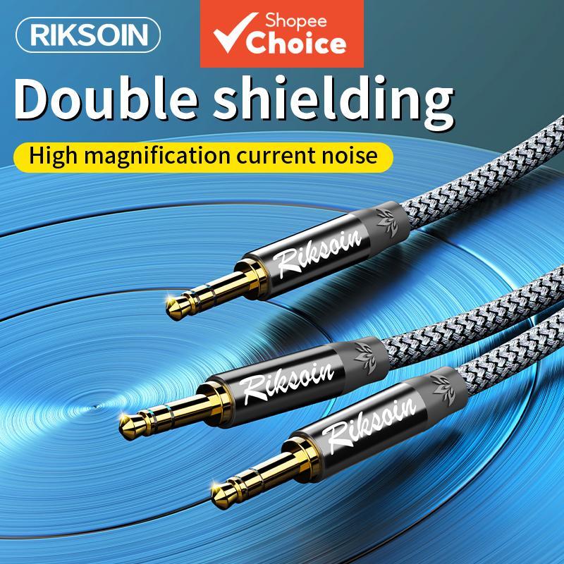 Cabo auxiliar Riksoin 3,5 mm, divisor Y de áudio 3,5 mm para 3,5 mm