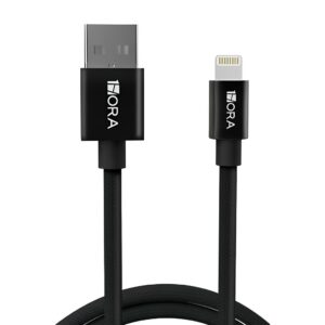 Cabo Carregamento iPhone 1Hora Usb A Lightning 2.4A 1M Preto