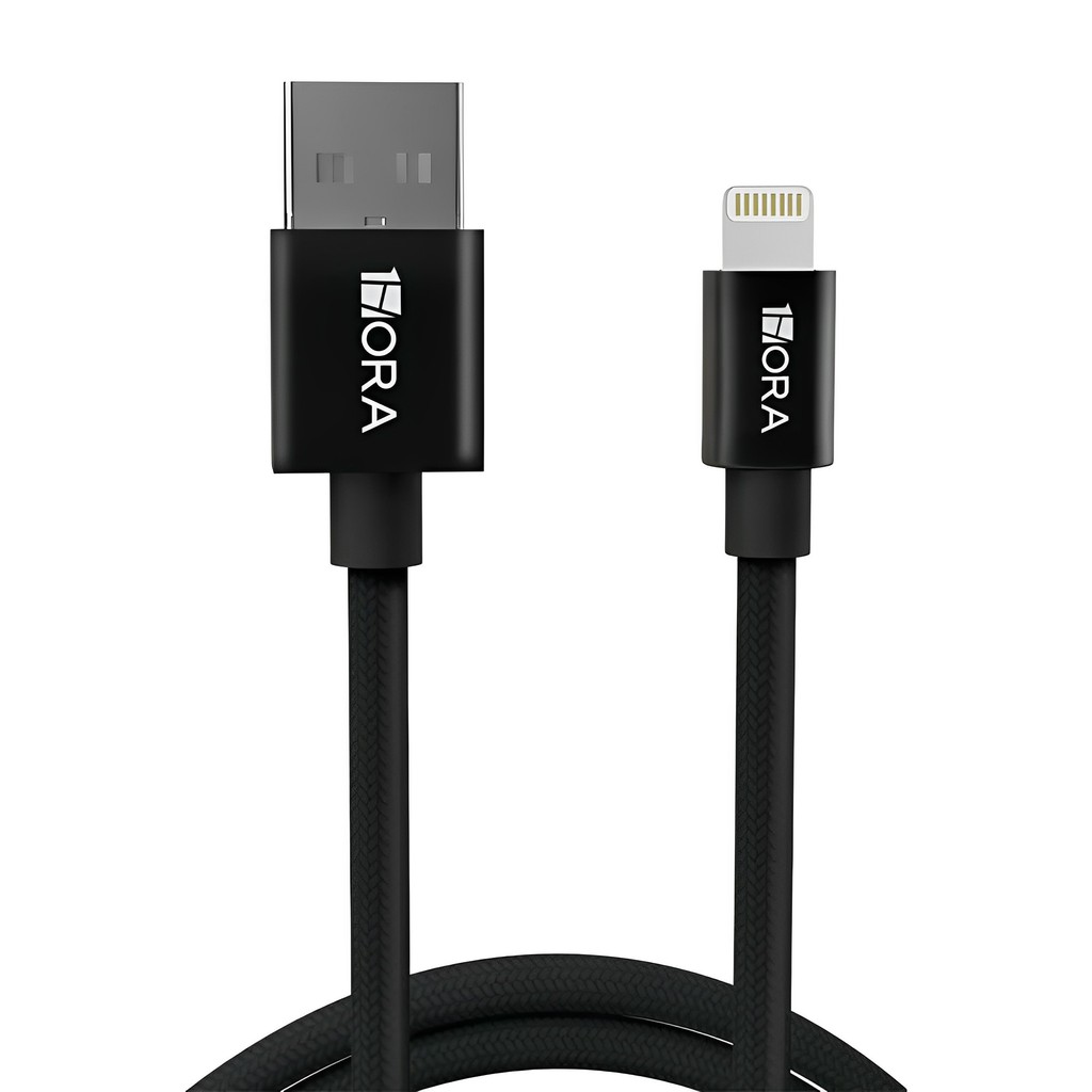 Cabo Carregamento iPhone 1Hora Usb A Lightning 2.4A 1M Preto