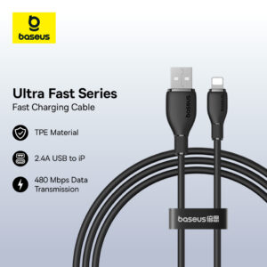 Cabo De Dados De Carregamento USB Baseus 2.4A Para Iphone