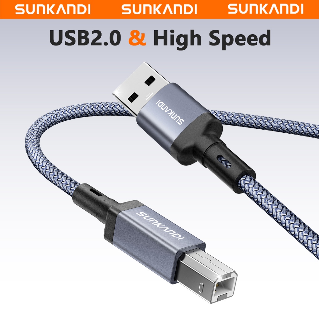 Cabo De Impressora USB Sunkandi A 2.0 Macho Para B 480Mbps Computador