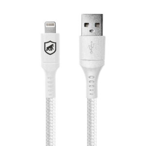 Cabo em Nylon Survivor para iPhone Lightning USB 1,5m Branco Gshield