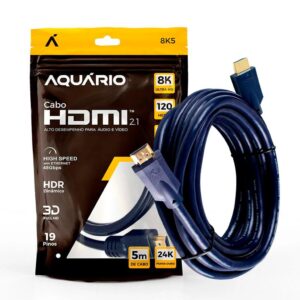 Cabo Hdmi 2.1 8K de 2 e 5 metros 7680x4320p Aquário
