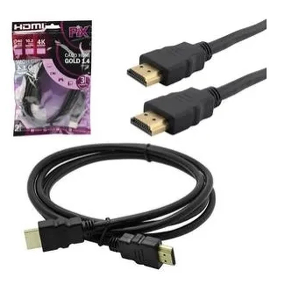 Cabo Hdmi Gold 1.4 4K Ultrahd Com 2 Metros Pix Chip Sce — Informática