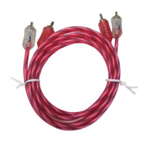 Cabo Rca 1 Metro Injetado Flexível Listrado Vermelho E-Tech 1m Som