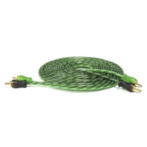 Cabo Rca 5 Metros Serie 200 Pro Blindado Injetado Verde 4mm Som