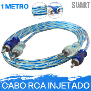 Cabo Rca Injetado Techone Svart 1 Metros 4mm Flexível Transparente