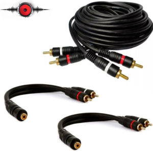 Cabo Som Automotivo Rca 5 Metros 2 Cabos Y Emborrachado Permak Para