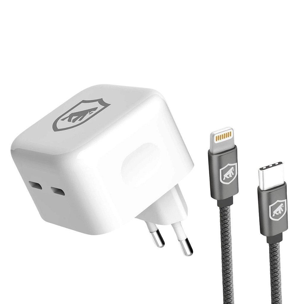 Cabo Symetric Lightning Tipo C 1,5M Carregador de Parede Turbo Duplo — Celulares e Acessórios