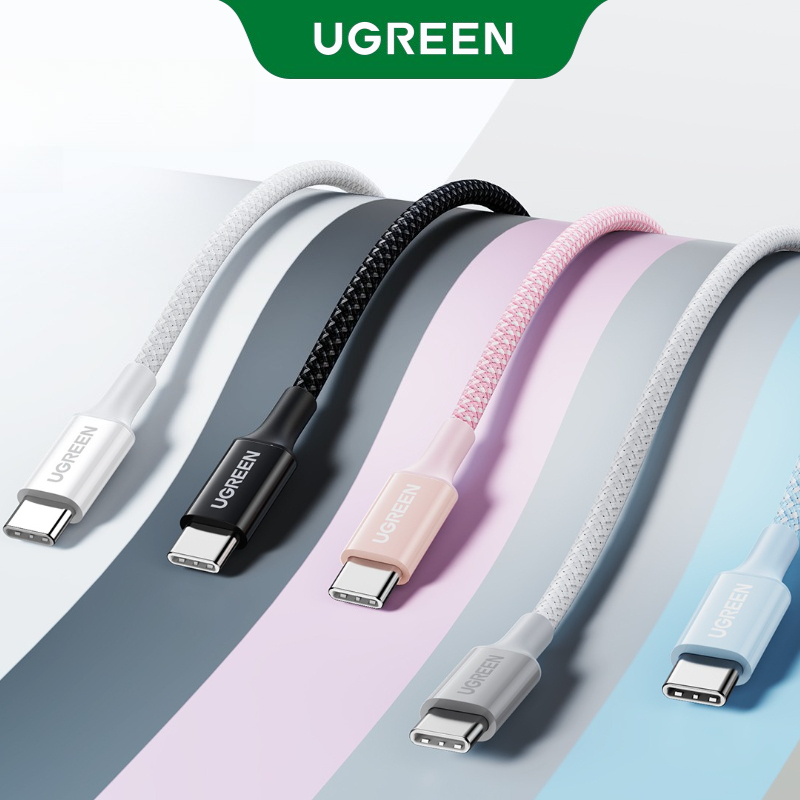 Cabo Ugreen USB C Para De Carga Rápida De 60 W Nylon Trançado Tipo