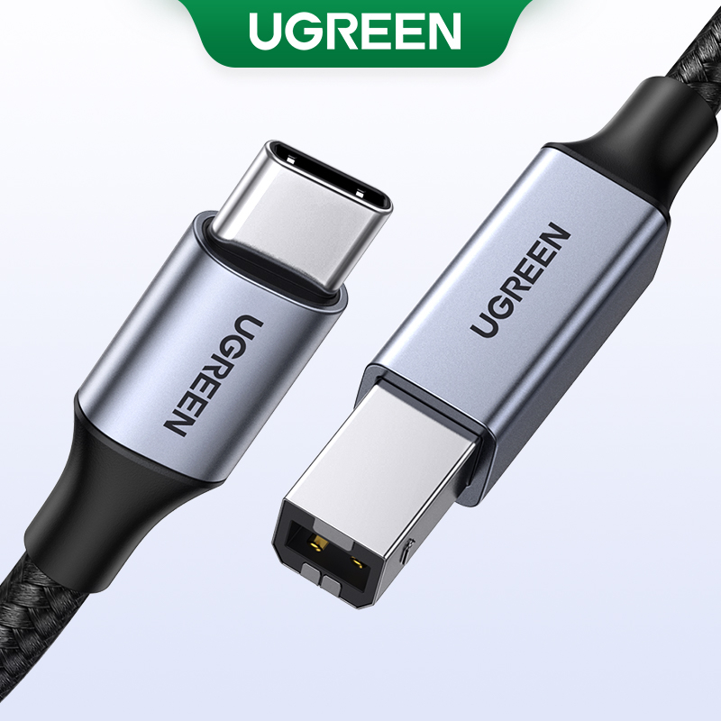 Cabo Ugreen USB C Para Tipo B 2.0 Novo MacBook Pro HP Canon Epson
