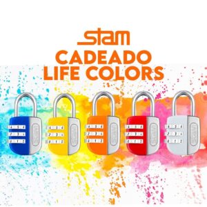 Cadeado Colors P Malas Mochilas Armários Viagem Com Segredo 25mm Stam