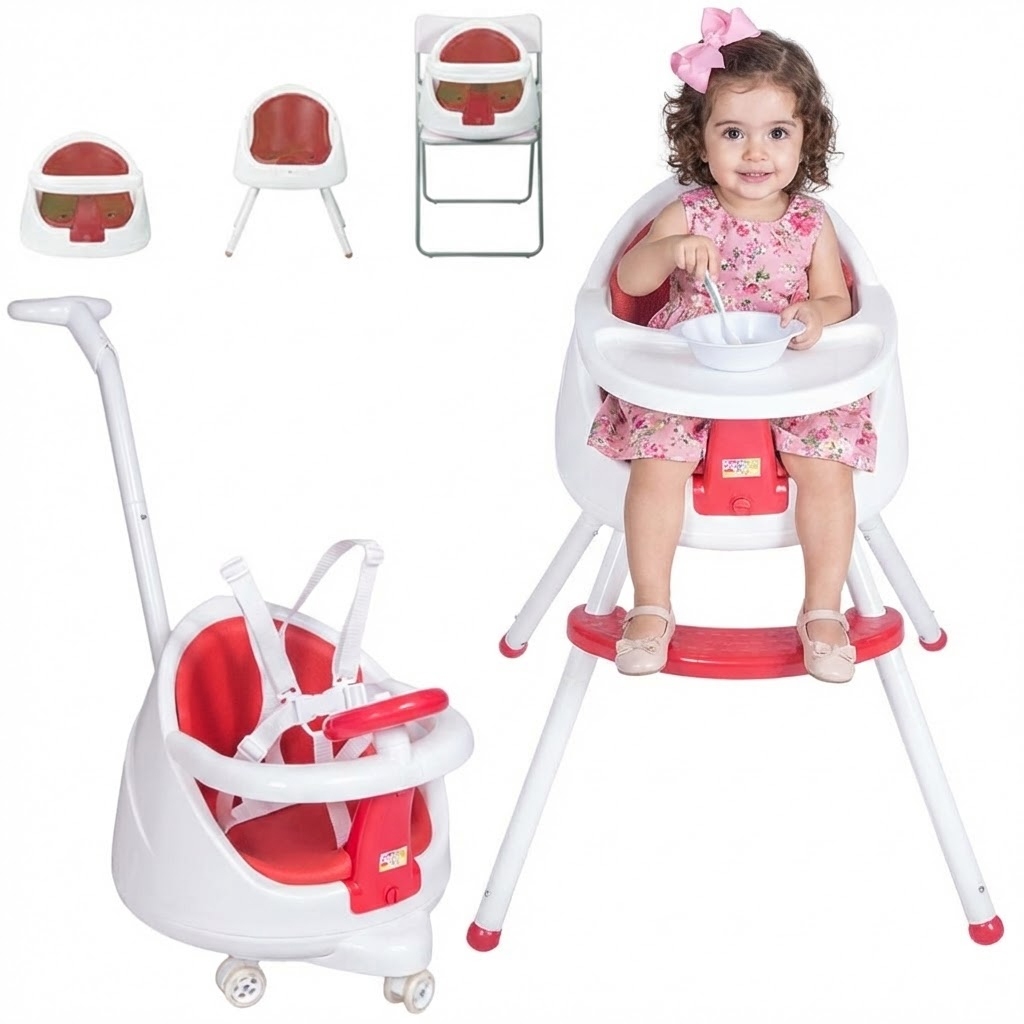 Cadeira Cadeirão de Alimentação de Bebê 4 em 1 Infantil Comer