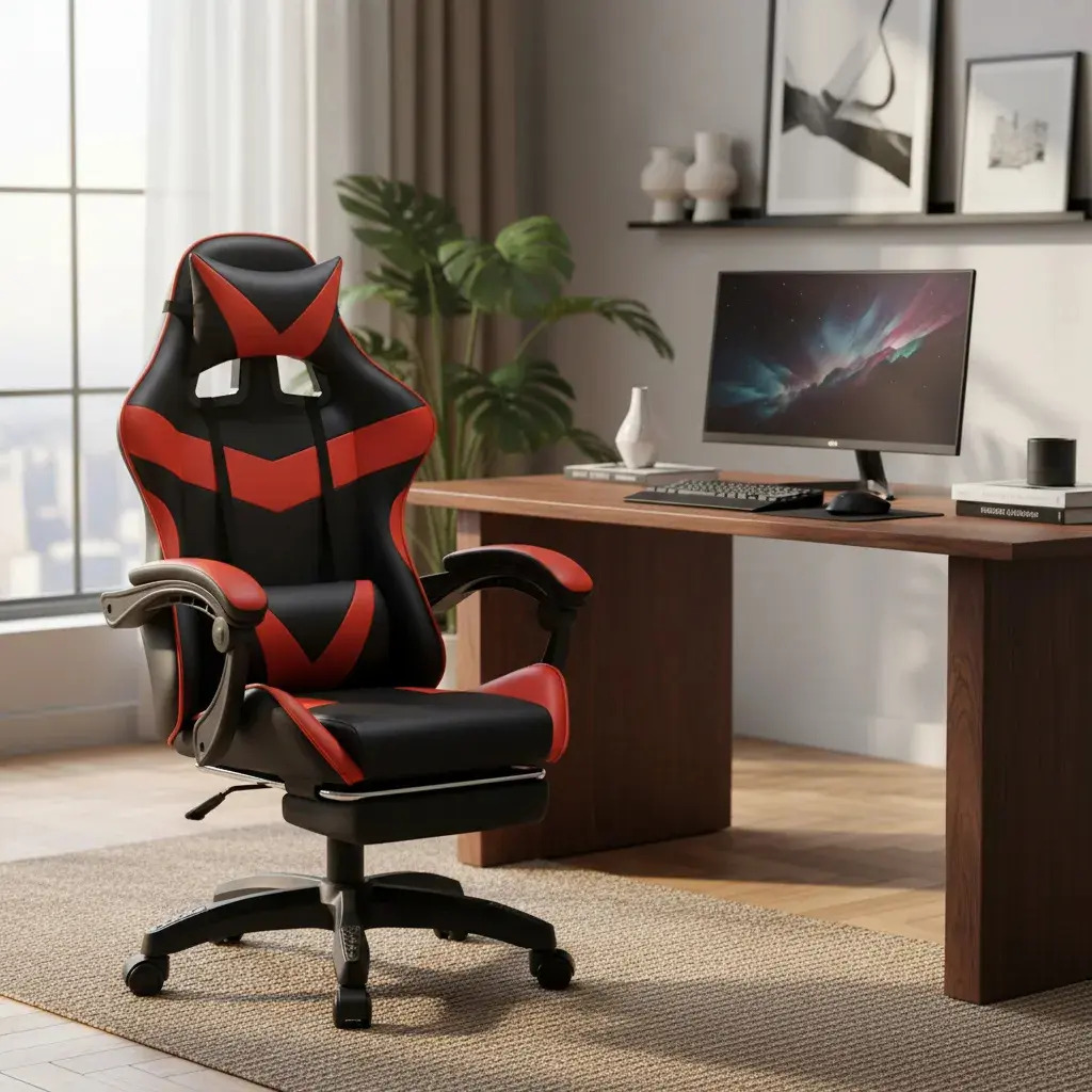 Cadeira De Escritório Gamer Nitro Ergonômica Estofado Couro Sintético — Games