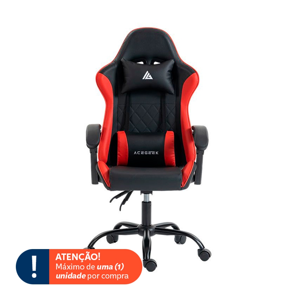 Cadeira Gamer Acegeek Mordor, Preto e Vermelho — Games