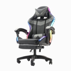 Cadeira Gamer com Caixa de Som Bluetooth Fita de LED 128 Cores — Áudio e Fones