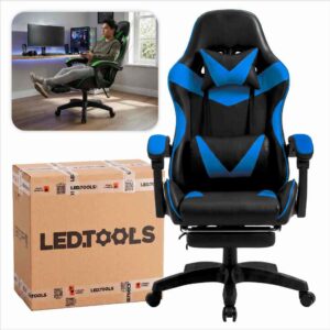 Cadeira Gamer E Escritorio Ergonômica Tecido Em Couro Encosto