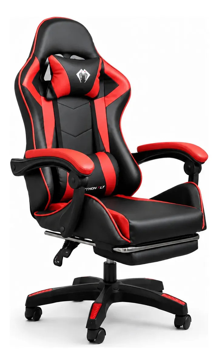 Cadeira Gamer Ergonômica Python Fly Vermelha Altura Ajustável 150kg