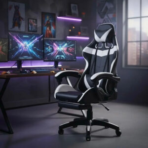Cadeira Gamer Ergonômica Reclinavel Com Apoio De Pés Almofada Lombar