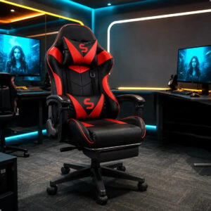 Cadeira Gamer Escritório Ergonômica Confortável Reclinável Vermelho