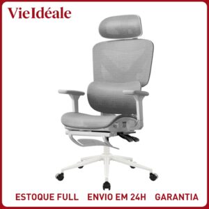 Cadeira Gamer Home Office Ajustável com Pé, Braço 6D, Suporte Lombar