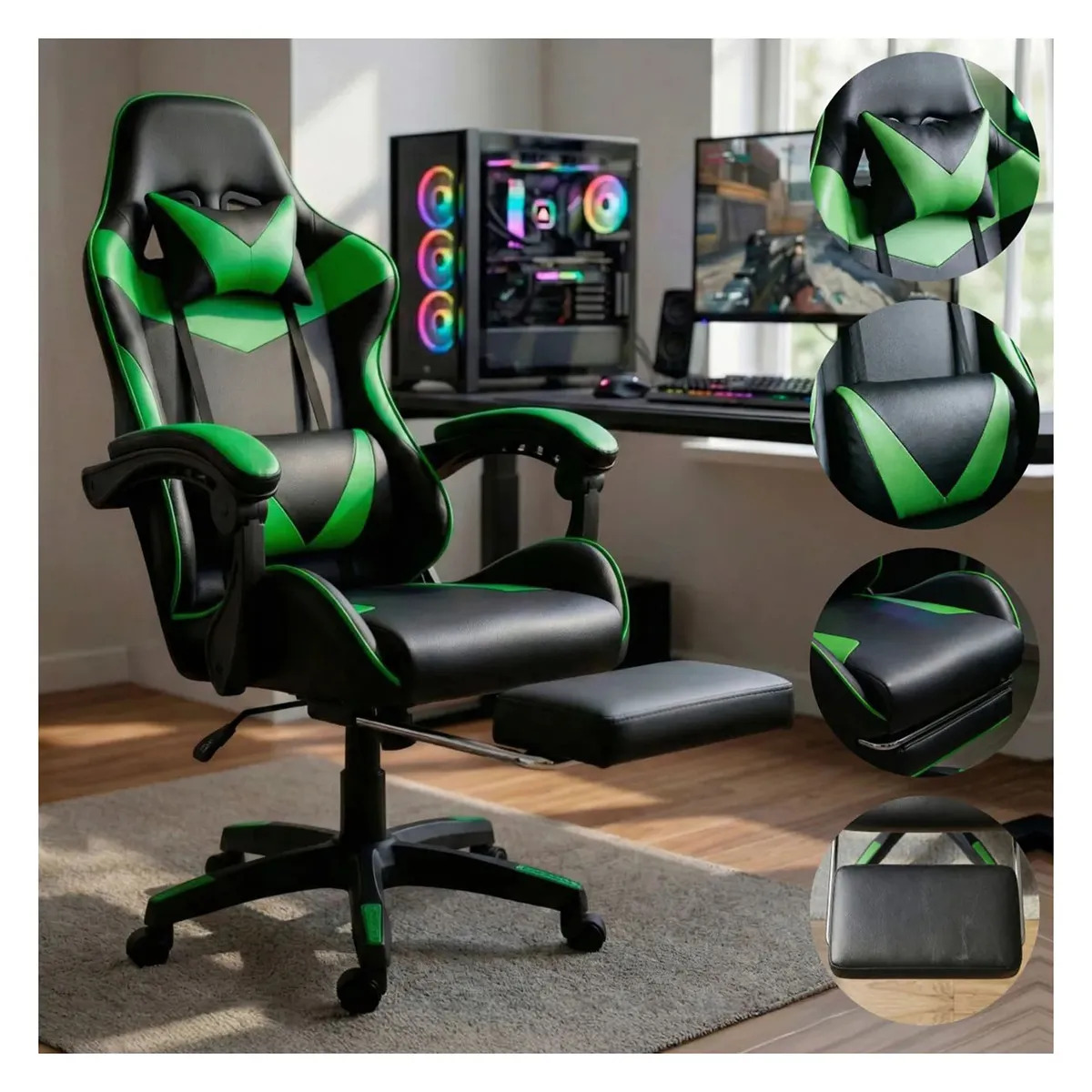 Cadeira Gamer K Nakasaki Ergonômica Reclinável Com Apoio Para Pés