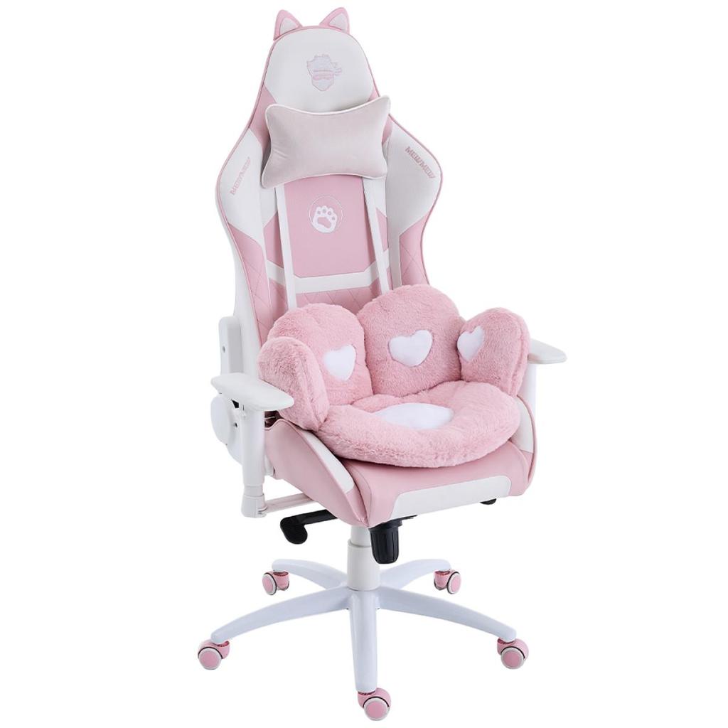 Cadeira Gamer Ninja MewMew Pro Edition, Reclinável, 2D, Rosa e Branco — Games