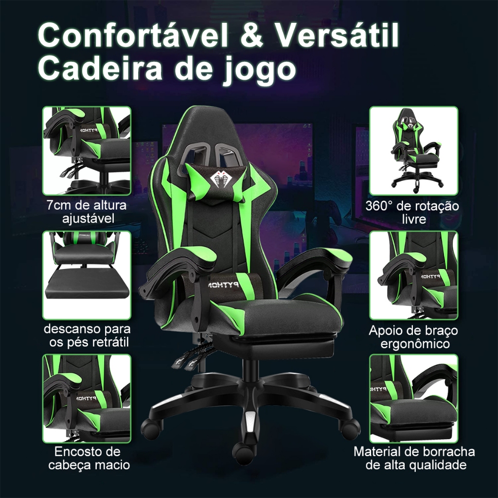 Cadeira Gamer Profissional Ergonômica e Ajustável Máximo Conforto — Games