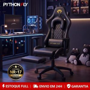 Cadeira Gamer Python Fly Deluxe, Design Ergonômico, Ajuste De Graus