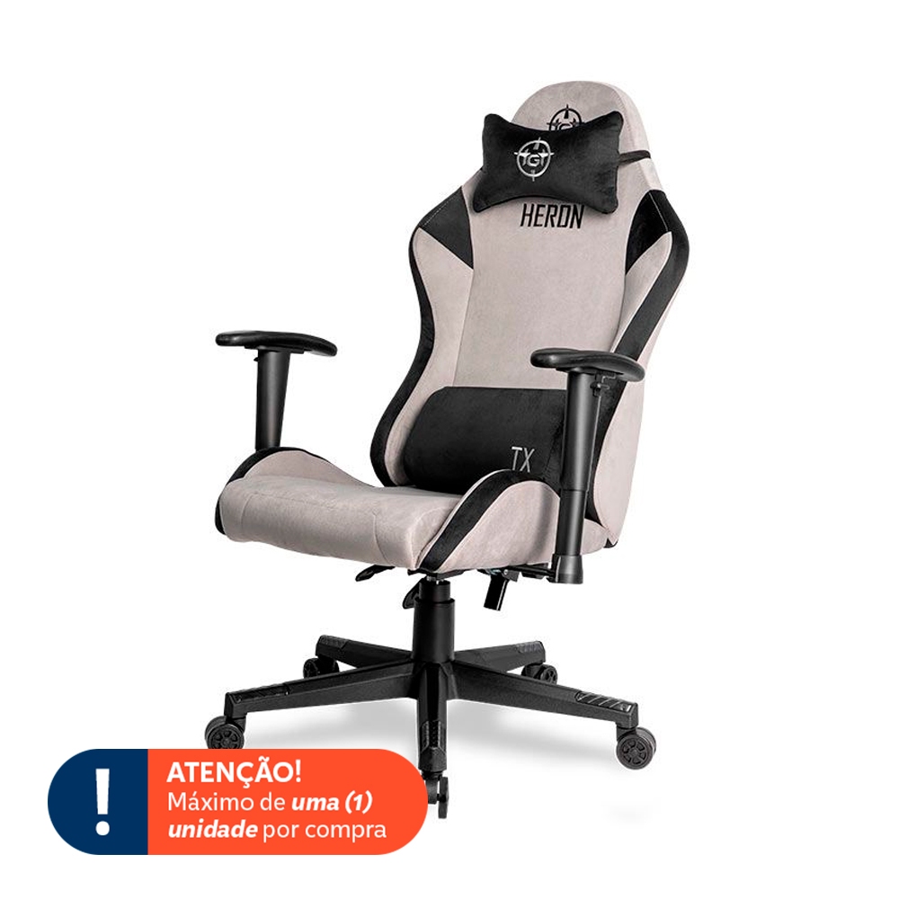 Cadeira Gamer Tgt Heron TX Tecido, Preto e Cinza — Games