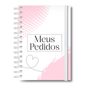 Caderneta Caderno Rosa de Controle Diário Capa Dura Anotações de