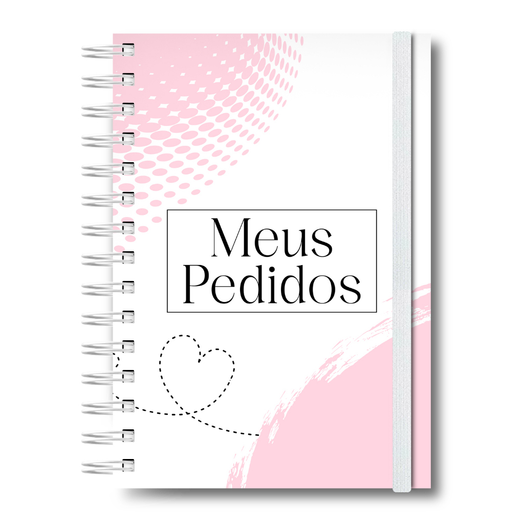 Caderneta Caderno Rosa de Controle Diário Capa Dura Anotações de