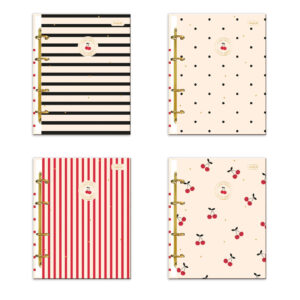 Caderno Argolado Colegial Capa Dura 80 Folhas Cherry Lovers Cadersil