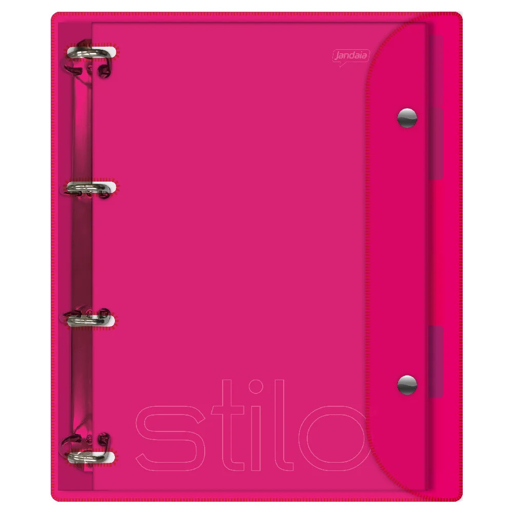 Caderno Argolado Rosa Cristal Neon 200 Folhas Stilo