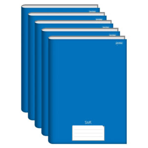 Caderno Brochura Capa Dura 1 4 96 Folhas Azul Stiff Versátil 5