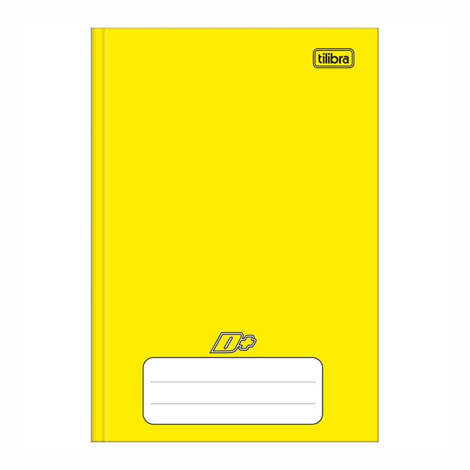 Caderno brochura capa dura 1 4 96 folhas D mais Amarelo Tilibra