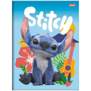 Caderno Brochurão Grande 20×27,5cm 80 Folhas Stitch Filme Azul Foroni